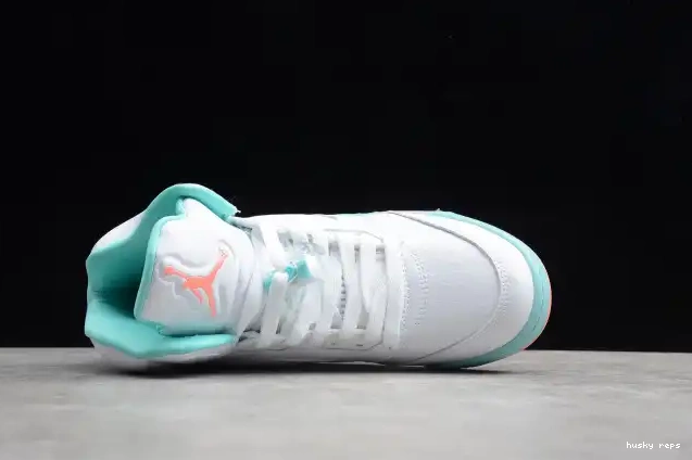 Rep Husky 440892-100 Aqua Jordan 5 Light Air GS 0523